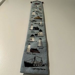 *❤️ 2 for $15* Michigan Great Lakes scenic landmarks fabric art